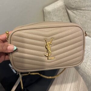 Yves Saint Laurent Tan Quilted Crossbody Bag